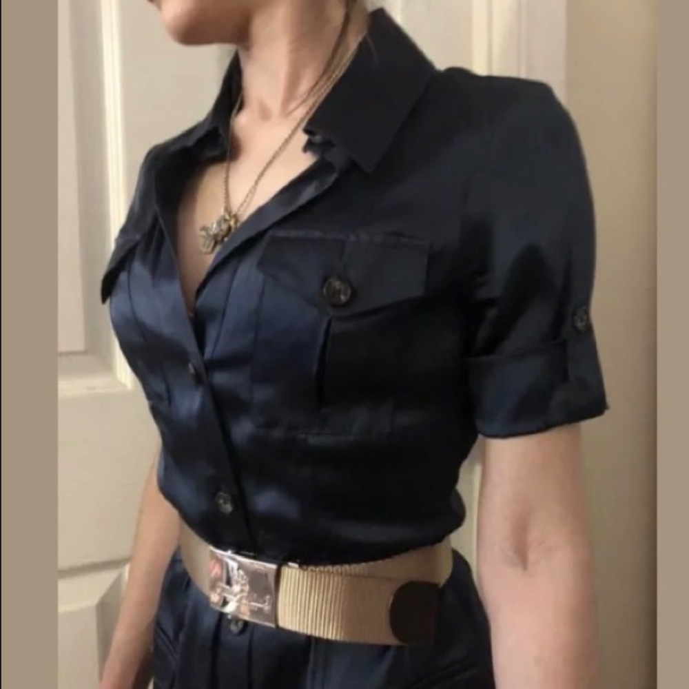NEW SILK SHIRT DRESS 0 ROCK & REPUBLIC TAILOR MADE - Picture 3 of 8